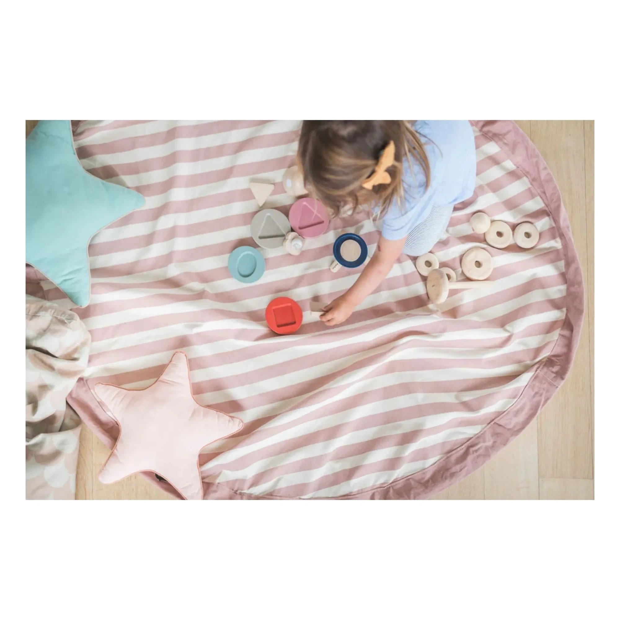 Play and Go - Noomad Çanta / Oyun Matı - Çizgili | Pembe