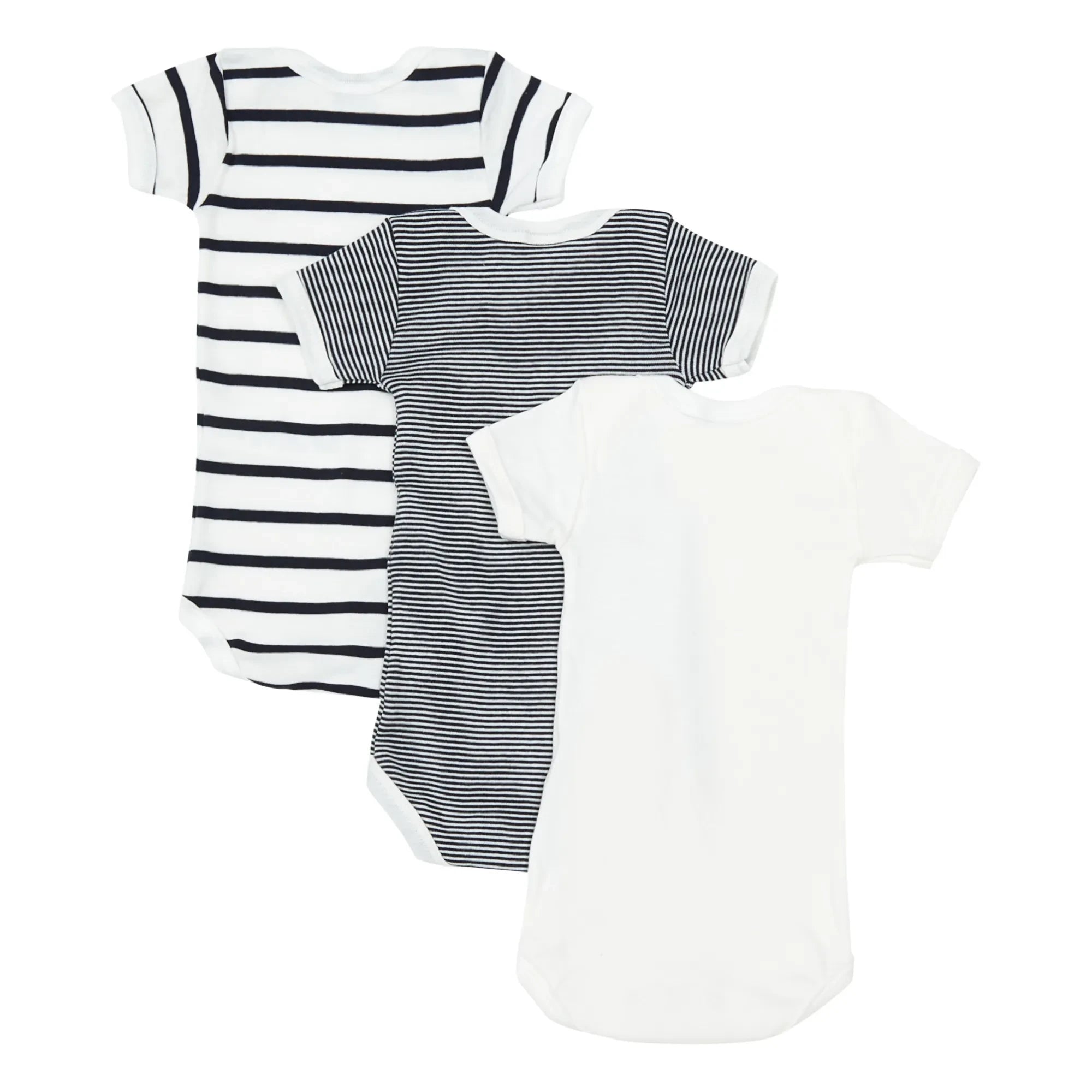 Petit Bateau - 3'lü Organik Pamuklu Çizgili Kolsuz Tulum Seti | Mavi
