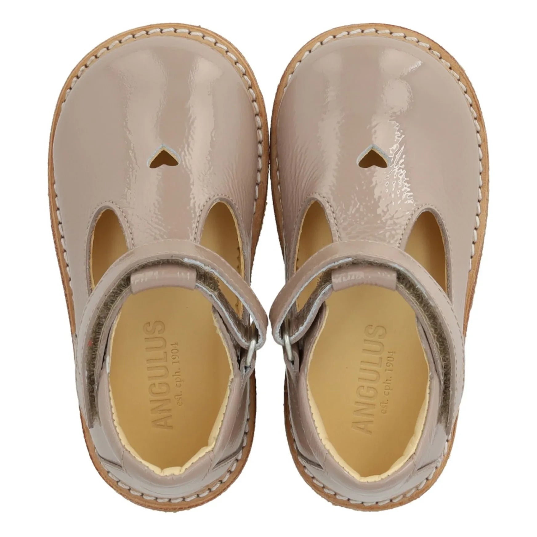 Angulus - Classic Heart Baby Shoes | Light Pink