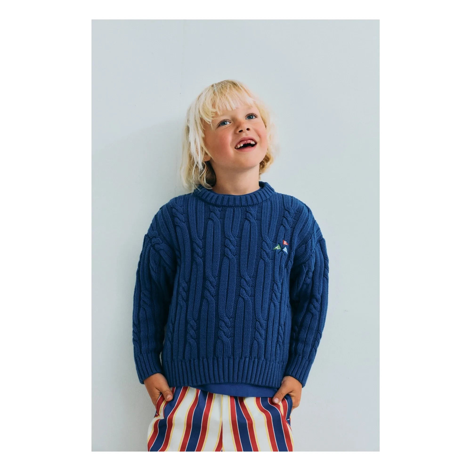 The New Society - Striped Gorse Cord Trousers | Red