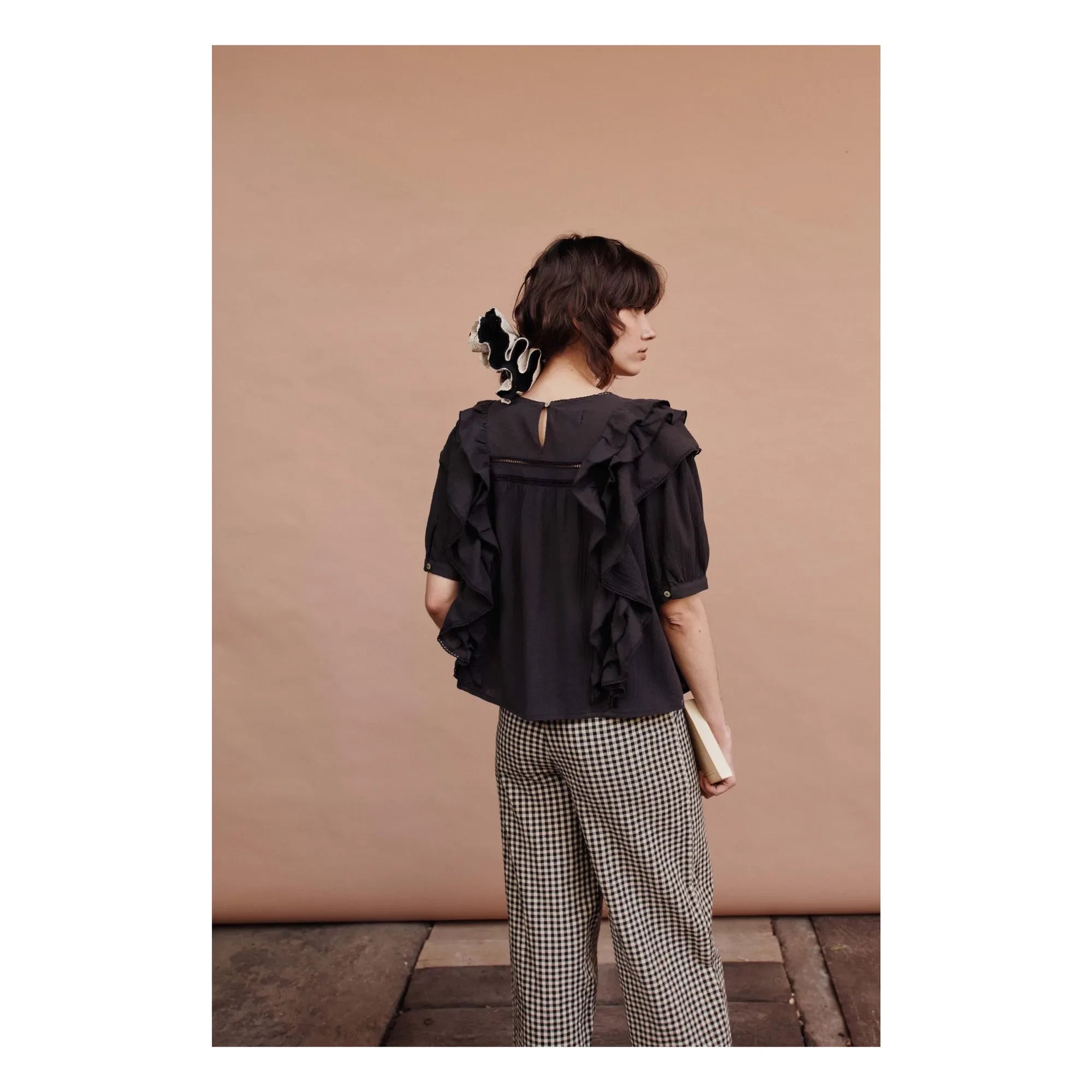 Emile et Ida - Cotton ruffled blouse | Black