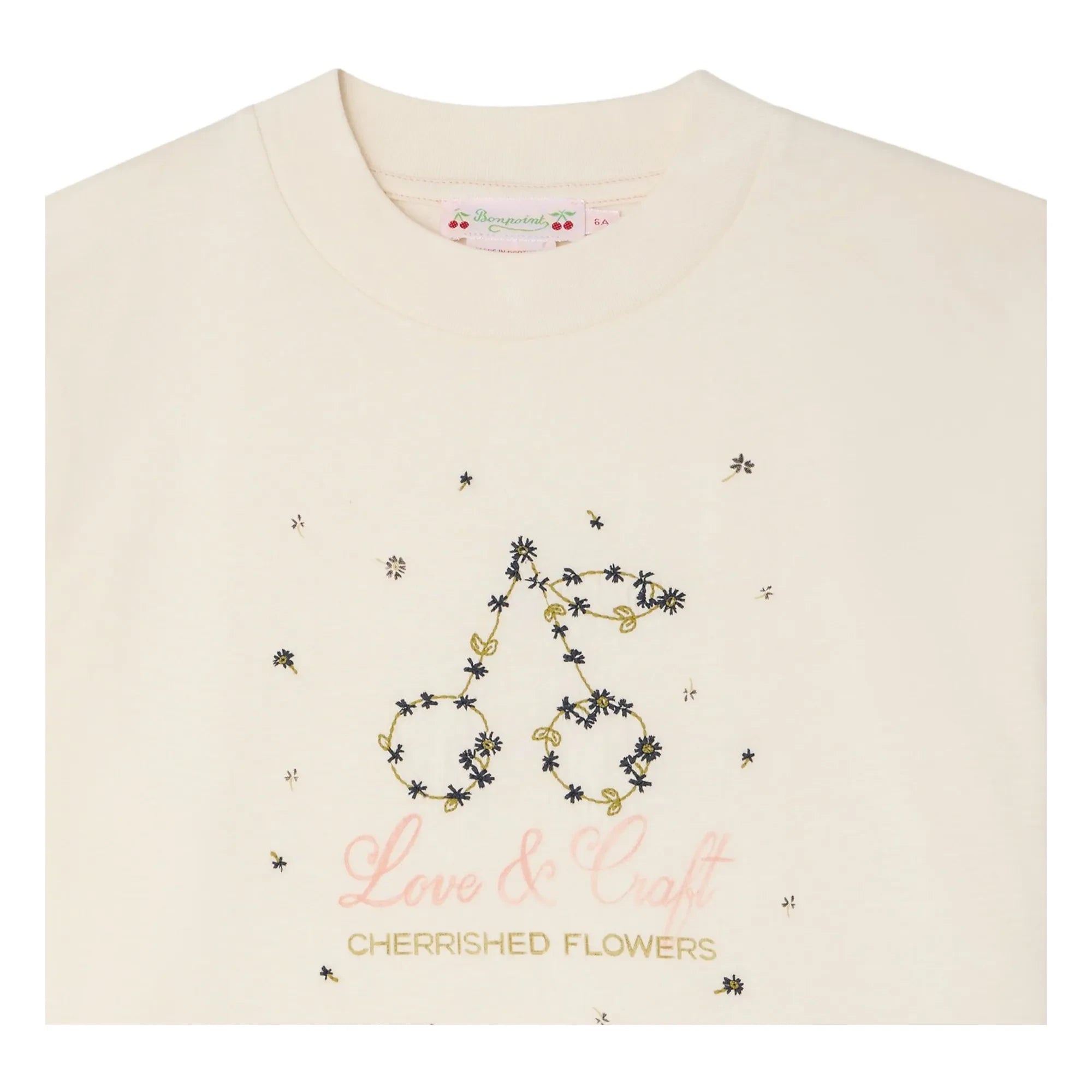 Bonpoint - Lele organik pamuklu T-shirt | Krem
