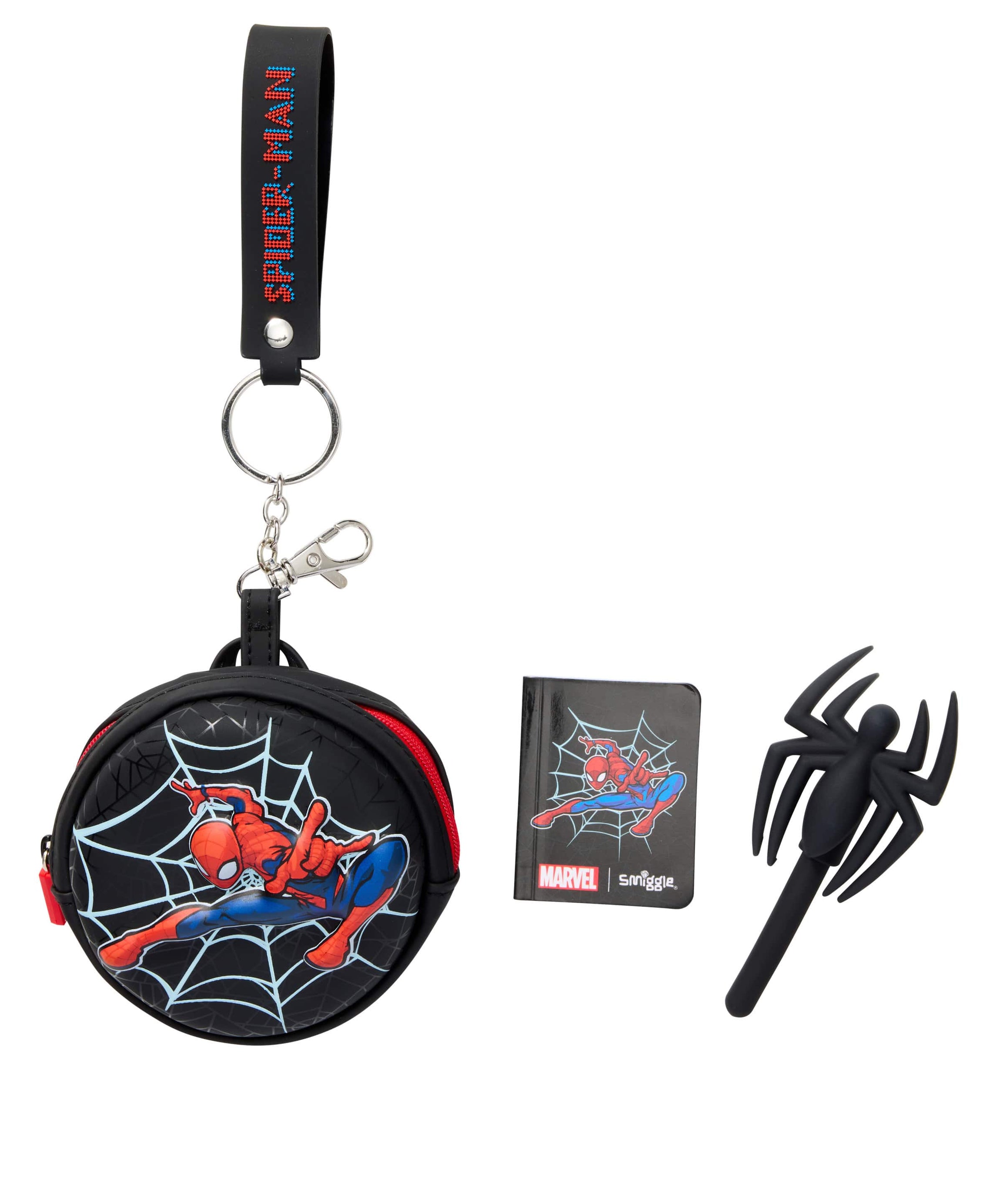 Smiggle - Spider Man Mini Kalem ve Not Defterli Anahtarlık-Dinossi