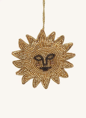 Anna + Nina - Gold Glitter Beaded Christmas Ornaments | Gold