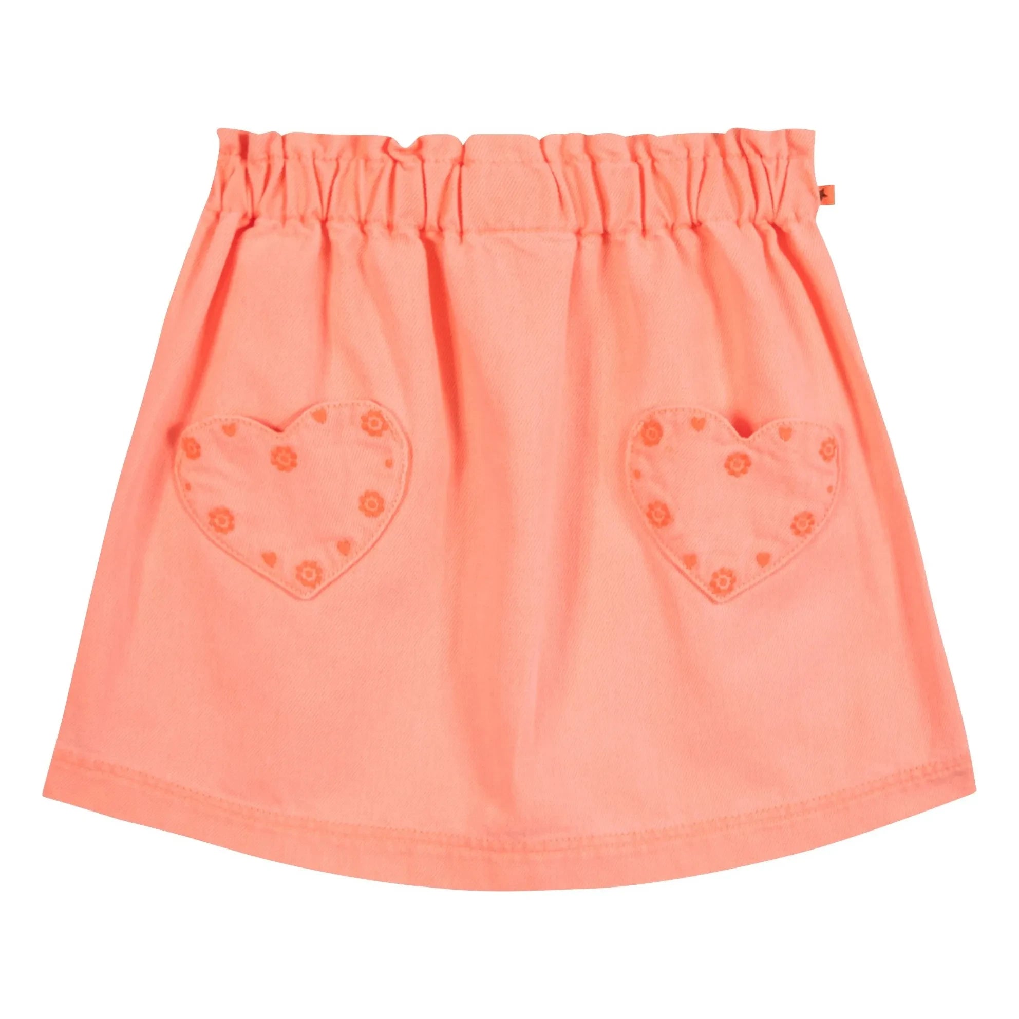Bonton - Douchka Embroidered Heart Pocket Skirt | Coral