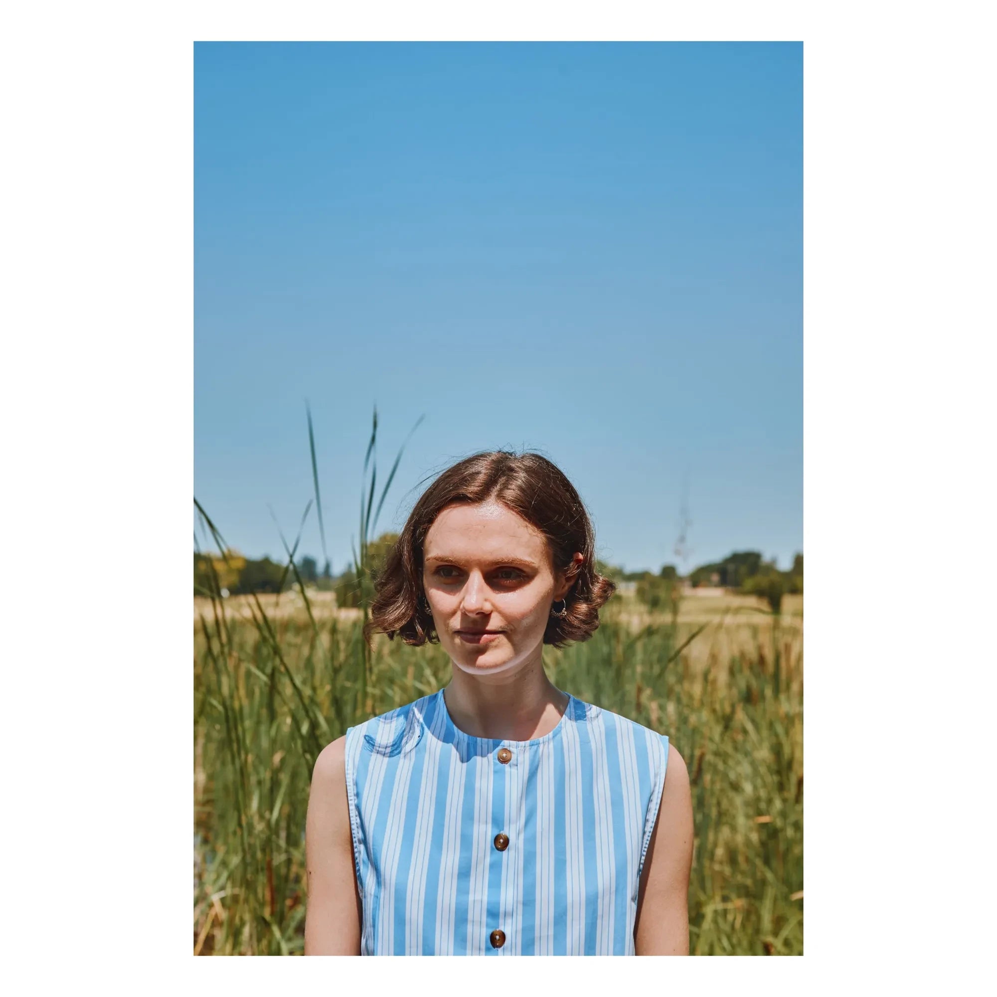 Poudre Organic - Vanilla Striped Blouse | Blue