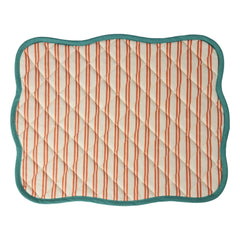 Rice - Striped Quilted American Placemats | Orange