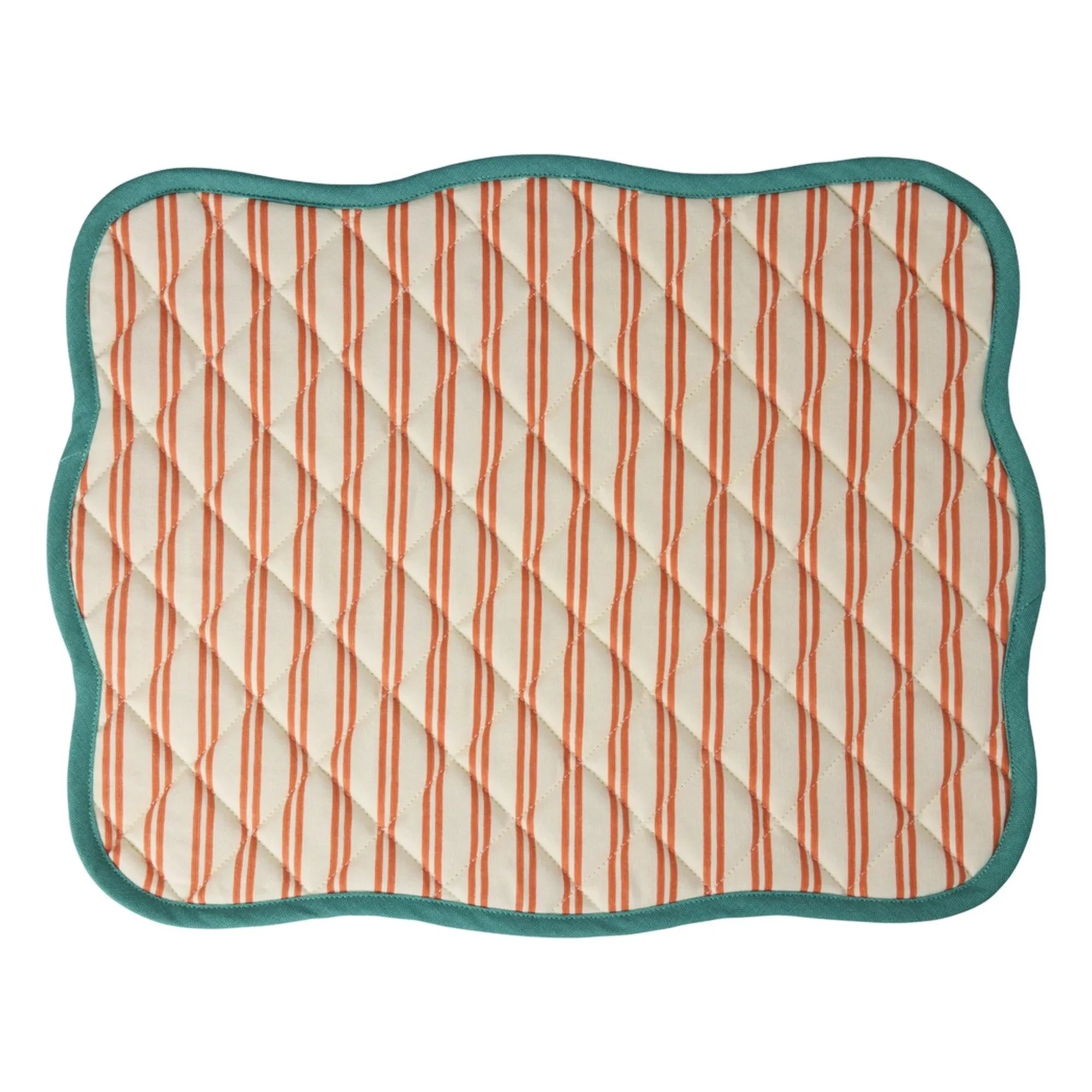 Rice - Striped Quilted American Placemats | Orange