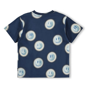 Molo - Riley Smileys Organic Cotton T-Shirt | Navy Blue