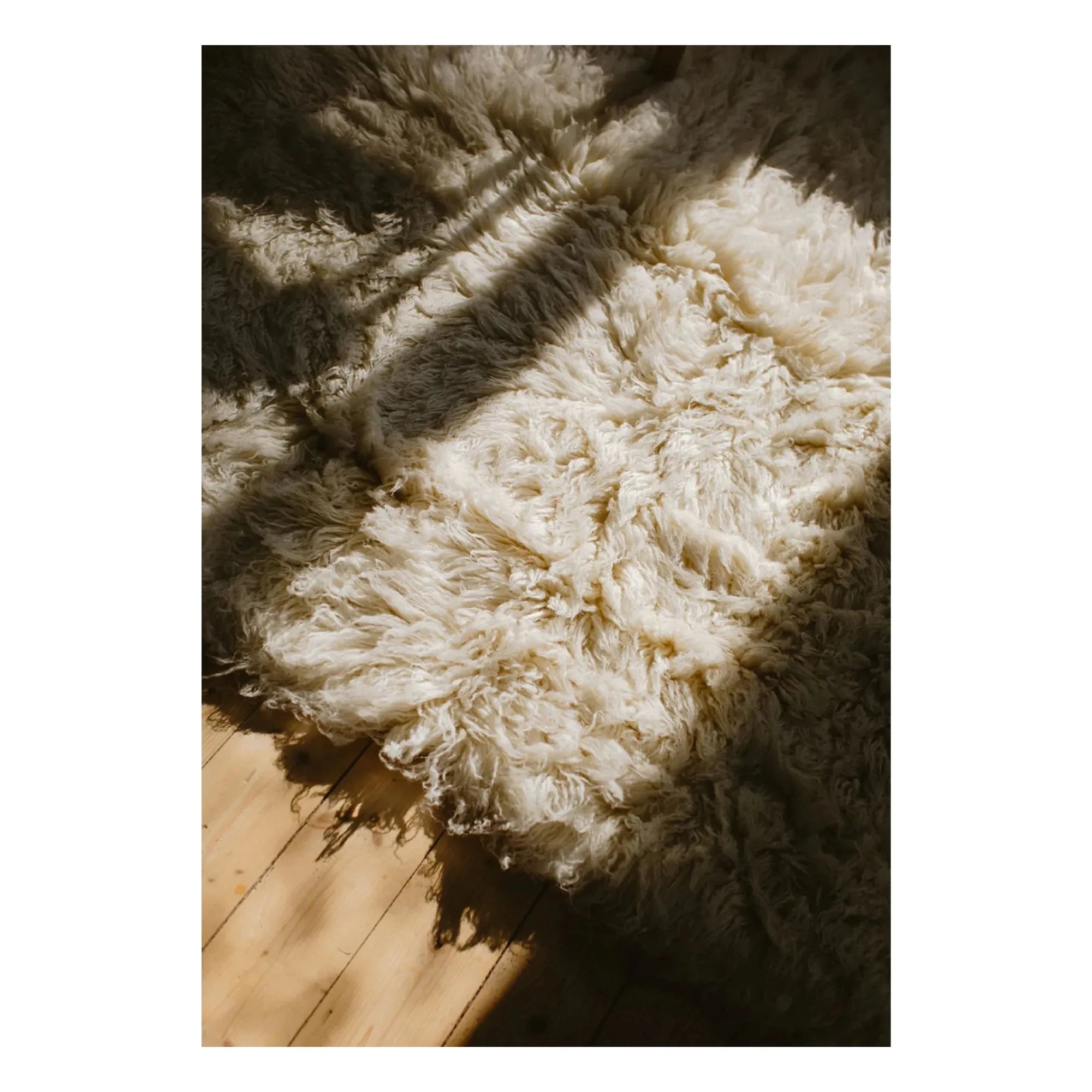 Layered - Fluffy Wool Rug | Beige