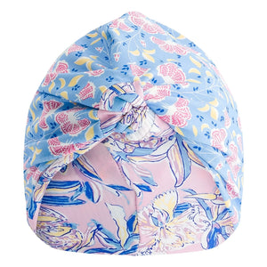 Louise Misha - Abina Floral Pattern Bath Towel Made from Recycled Fibers | Blue