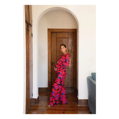 Paloma Collection - Andrea Flower Power Hamile Pantolonu | Kırmızı