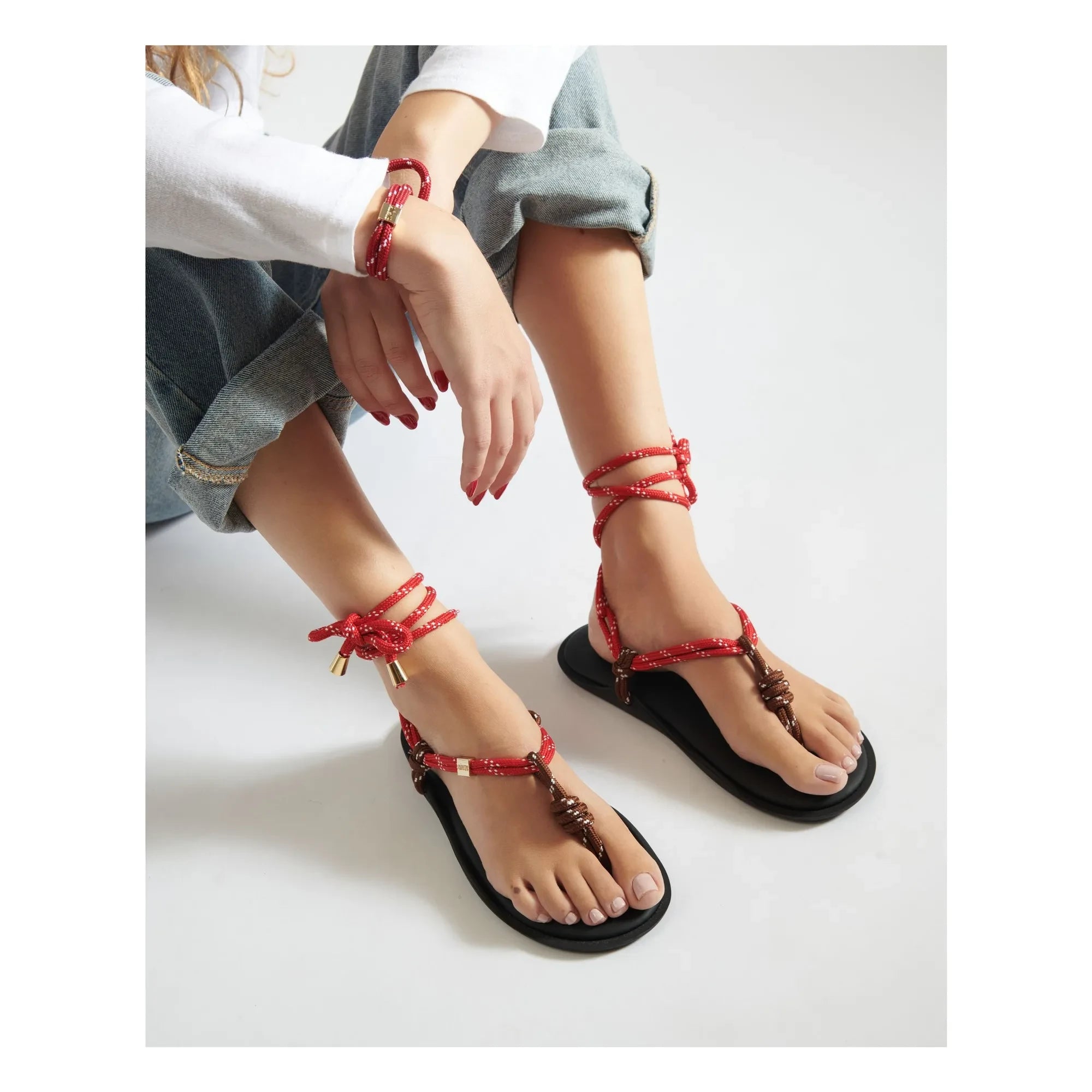 Flòwze - Flò Double Strap Sandals | Red