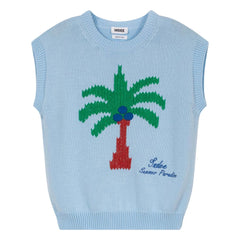 Indee - Sleeveless Vaucluse Palm Sweater | Light Blue