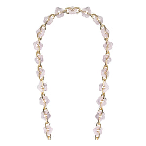 LaCoqueFrançaise - Cassy Long Chain with Flowers 120 cm | Pink