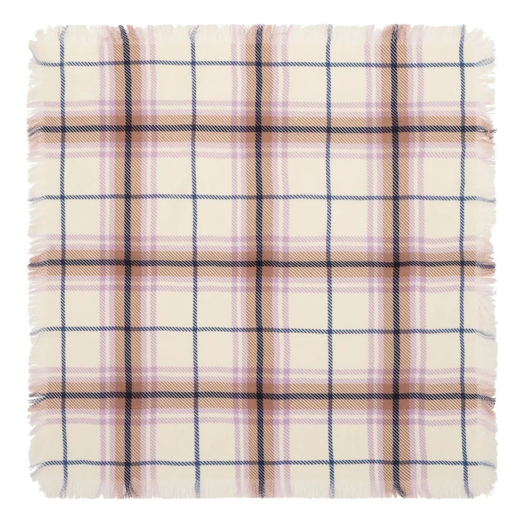 Bompard - Mini Carré Tartan Cashmere Scarf | Mauve