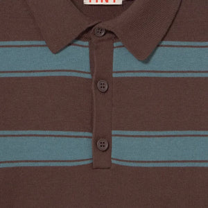 Tinycottons - Striped Polo Shirt | Brown