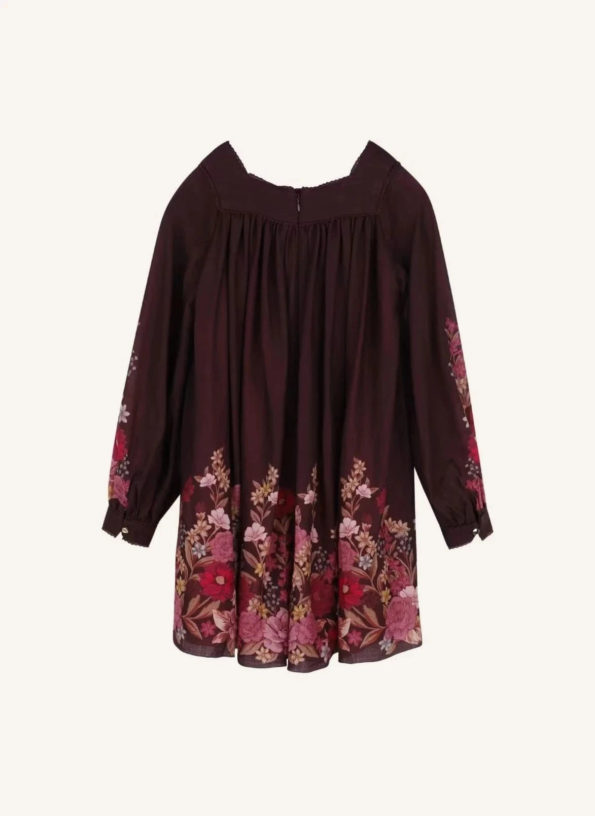 Chloé - Fleurie Wool Gauze Dress | Plum