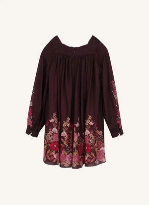 Chloé - Fleurie Wool Gauze Dress | Plum