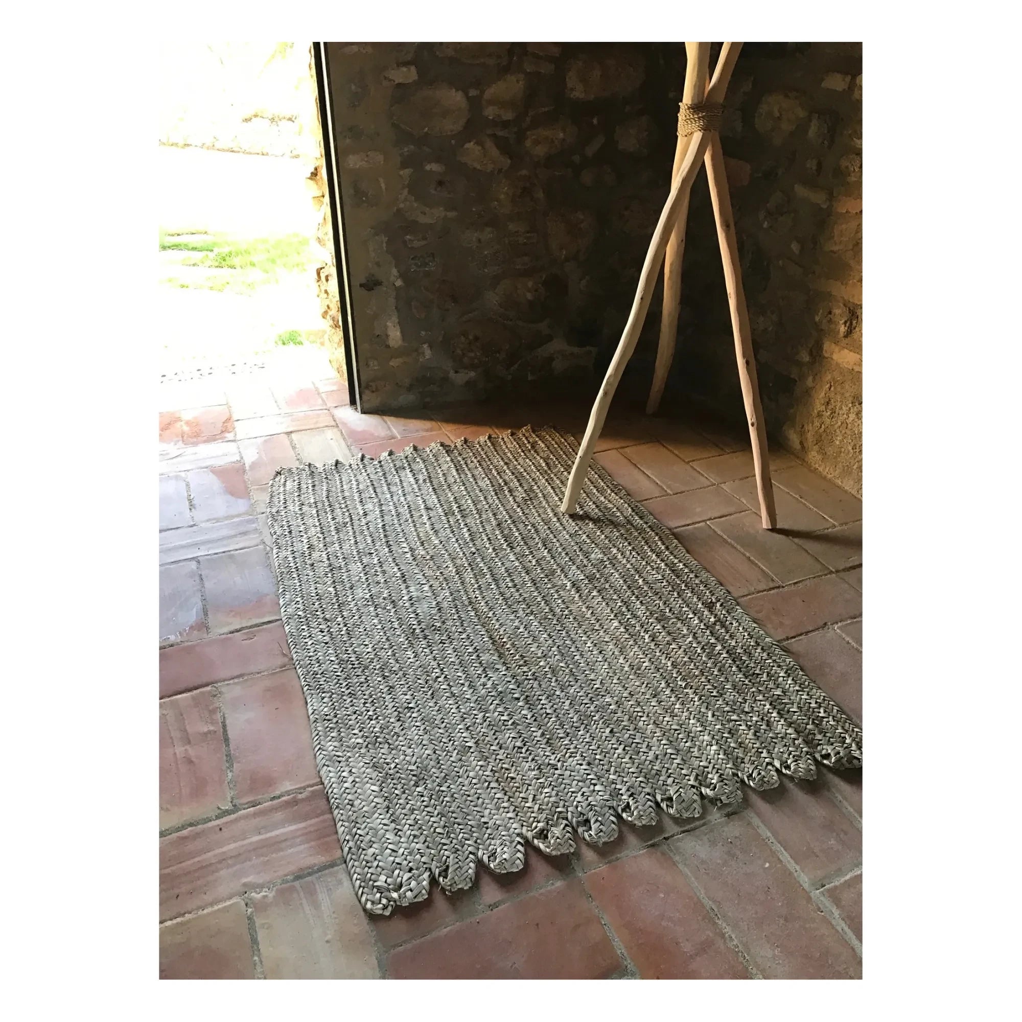 Cosydar - Rectangular Palm Leaf Rug - 120 x 80 cm