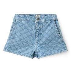 Copenhagen Colors - Organic Cotton Quilted Denim Shorts | Light Blue