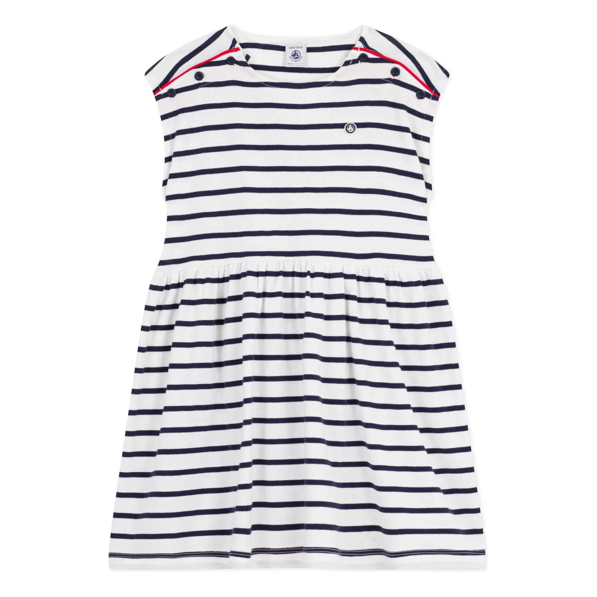 Petit Bateau - Striped Sleeveless Dress | White