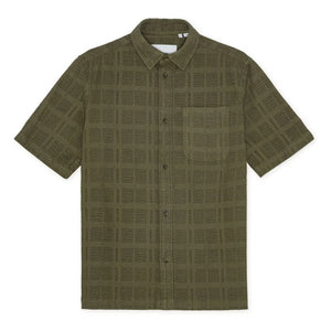 Les Deux - Charlie Cotton Short Sleeve Shirt | Khaki