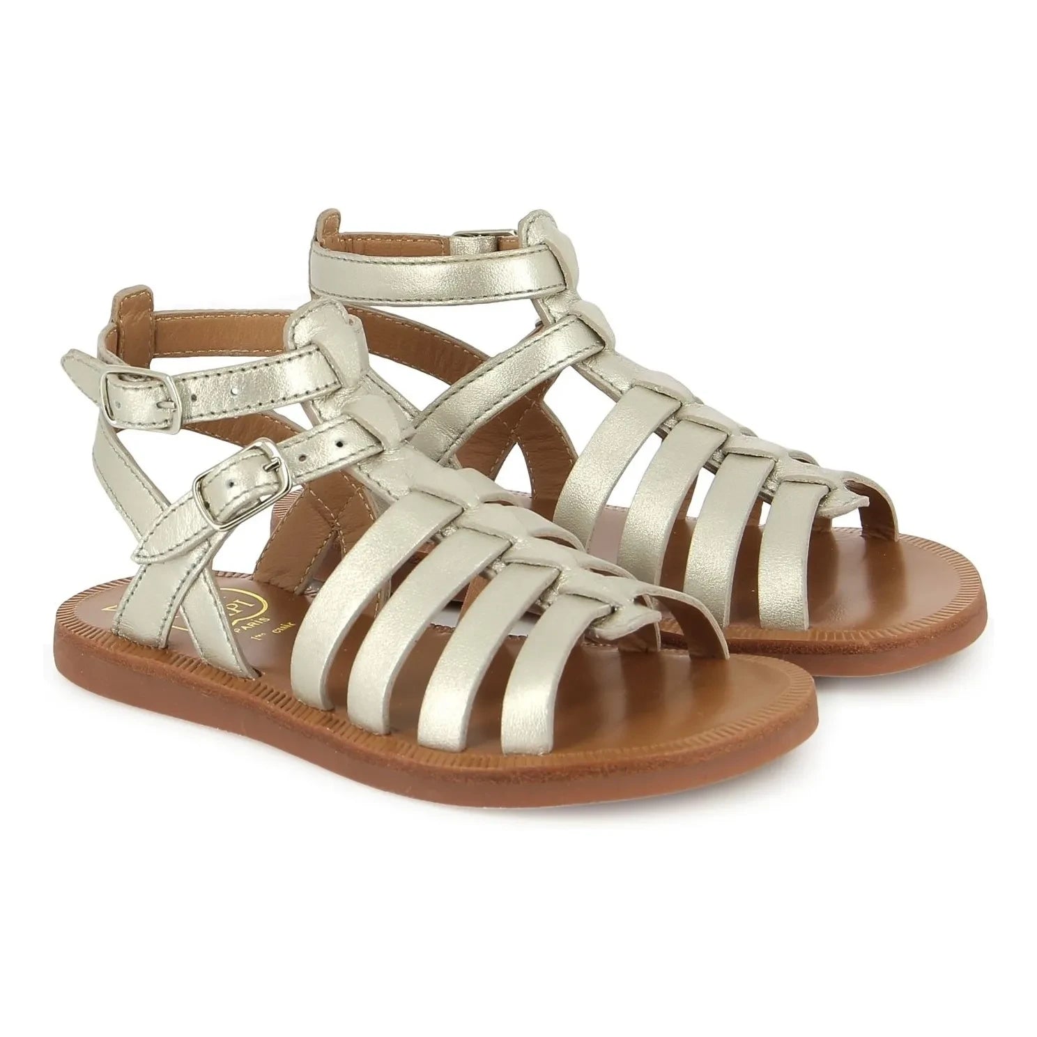 Pom d'Api - Plagette Gladiator Sandals | Silver