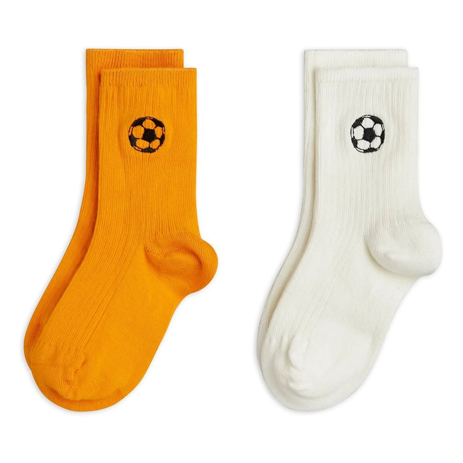 Mini Rodini - Set of 2 Pairs of Organic Cotton Football Socks | Orange