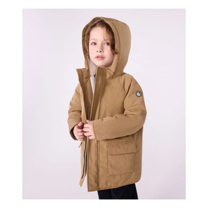 Petit Bateau - Düz Uzun Parka | Kahverengi