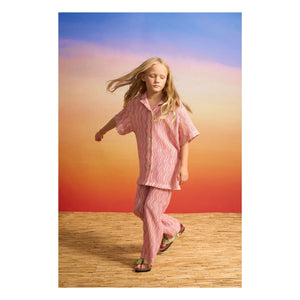 Maison Mangostan - Wavy Crochet Pants | Pink