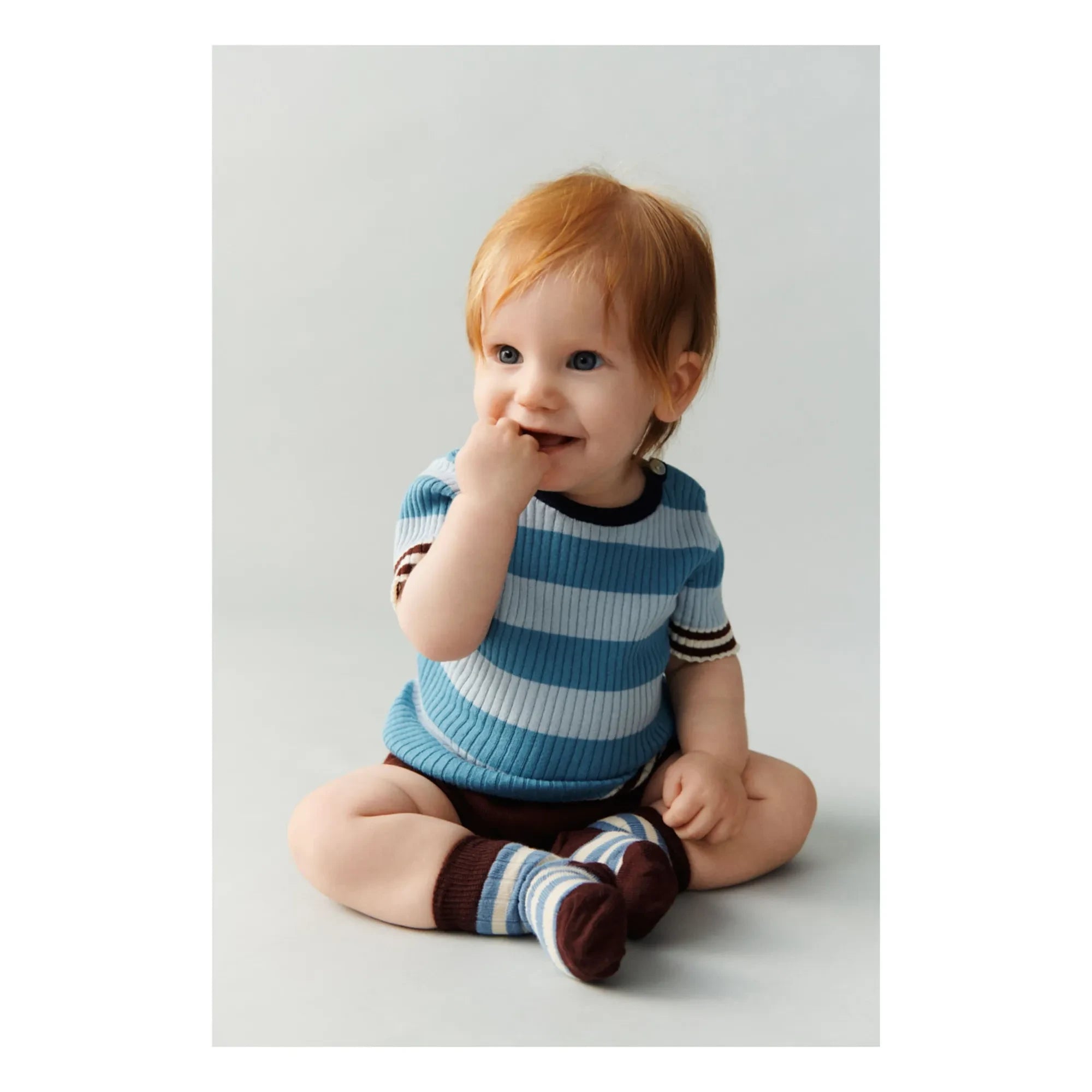 FUB - Classic Striped 2 Pairs of Socks Set | Azure blue