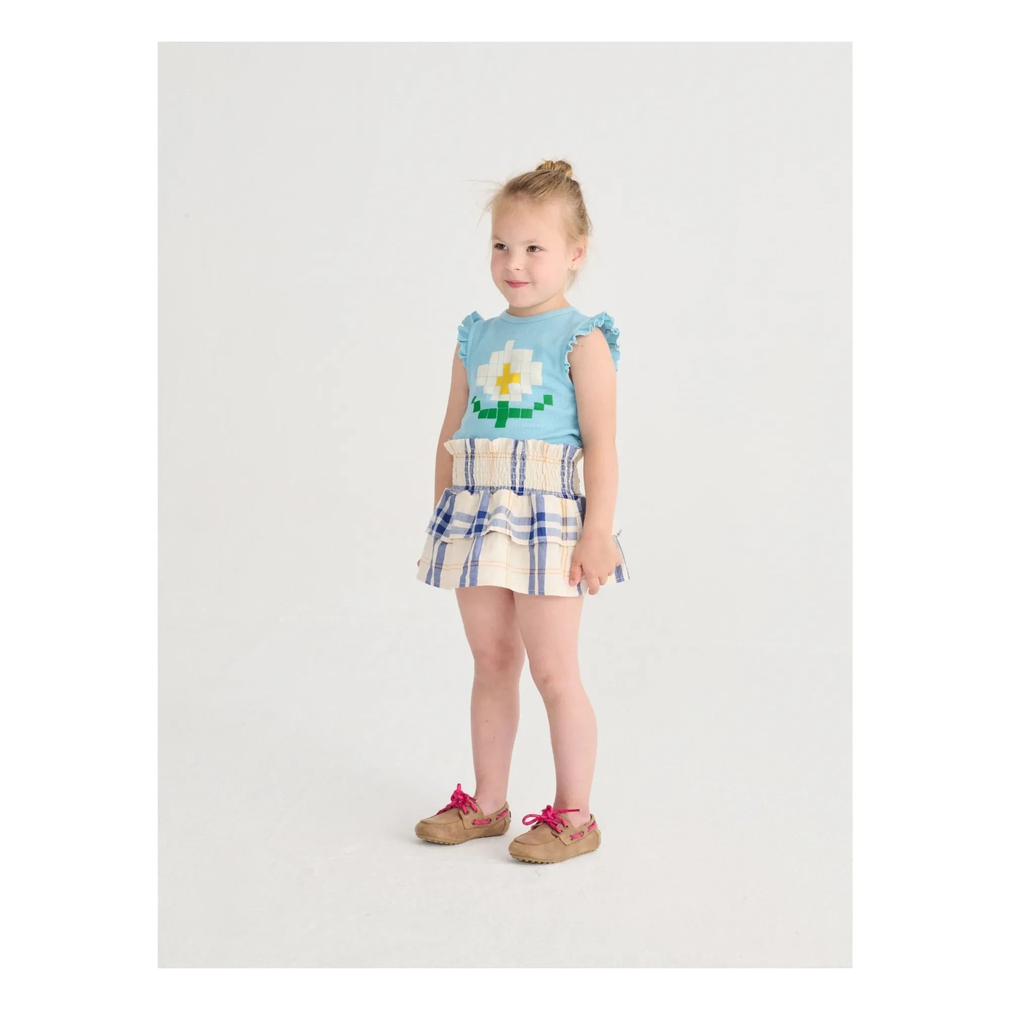 Bobo Choses - Tartan Skirt Organic cotton | White