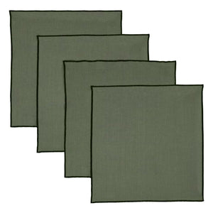 Communauté de biens - Washed Linen Napkin - 4-piece Set | Khaki