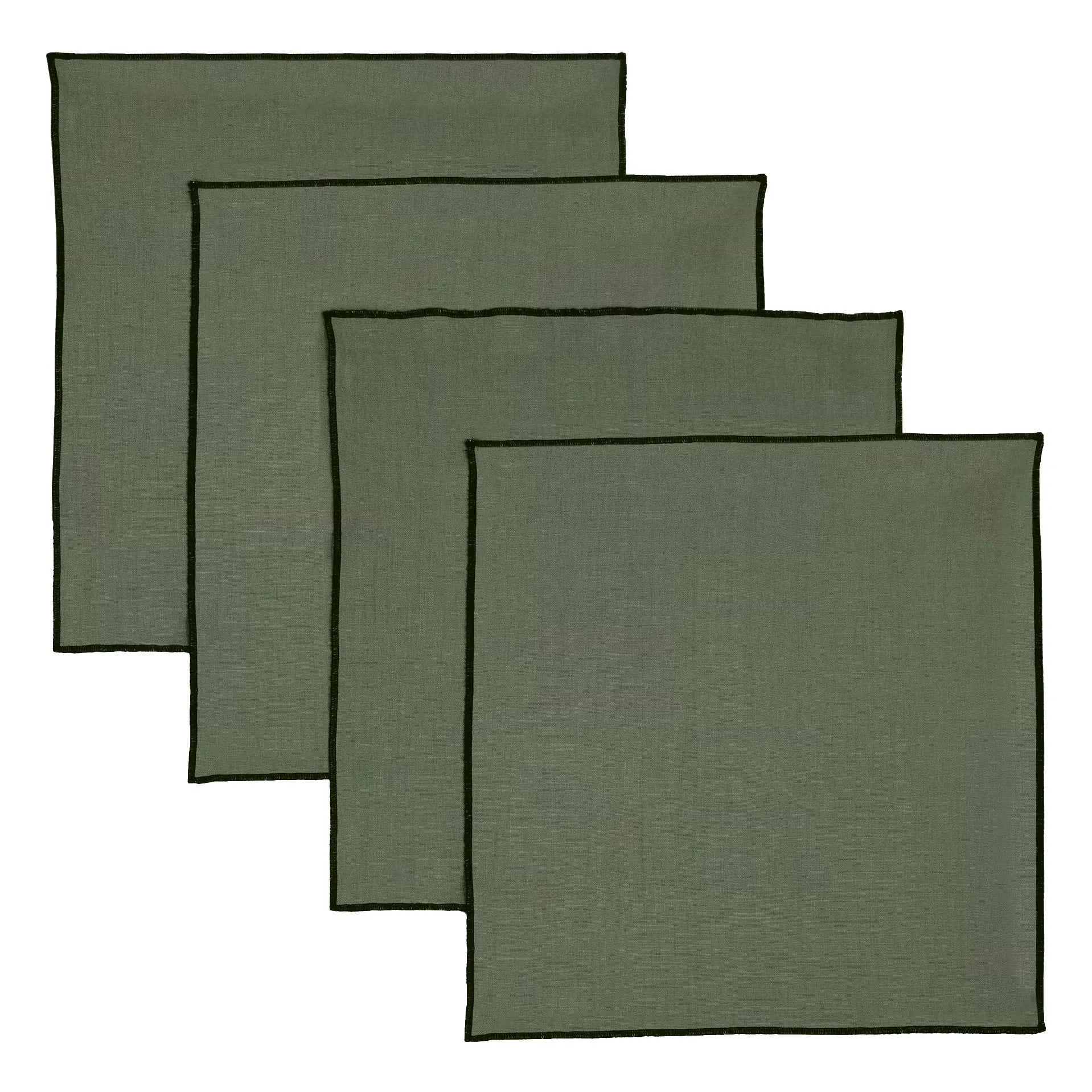 Communauté de biens - Washed Linen Napkin - 4-piece Set | Khaki