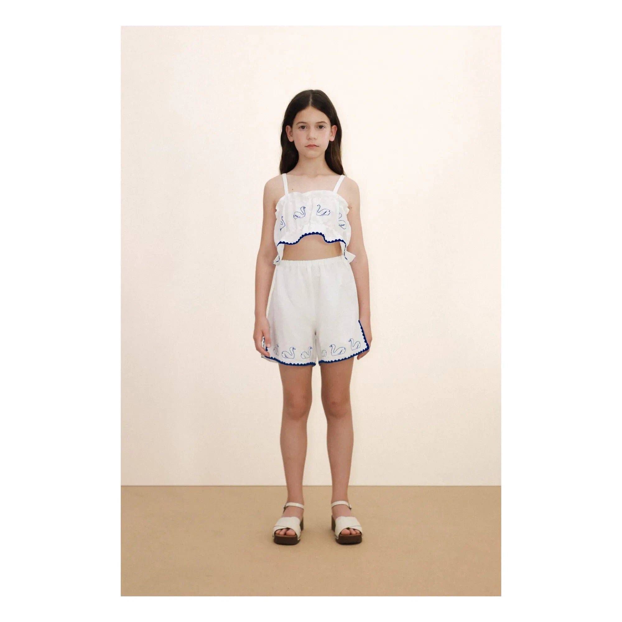 Tinycottons - Short Swans Linen | White