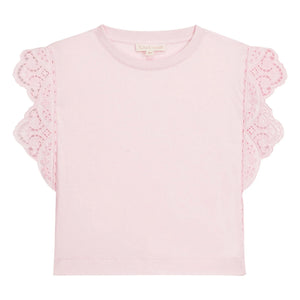 Louise Misha - Malalia Embroidered Organic Cotton T-Shirt | Pink