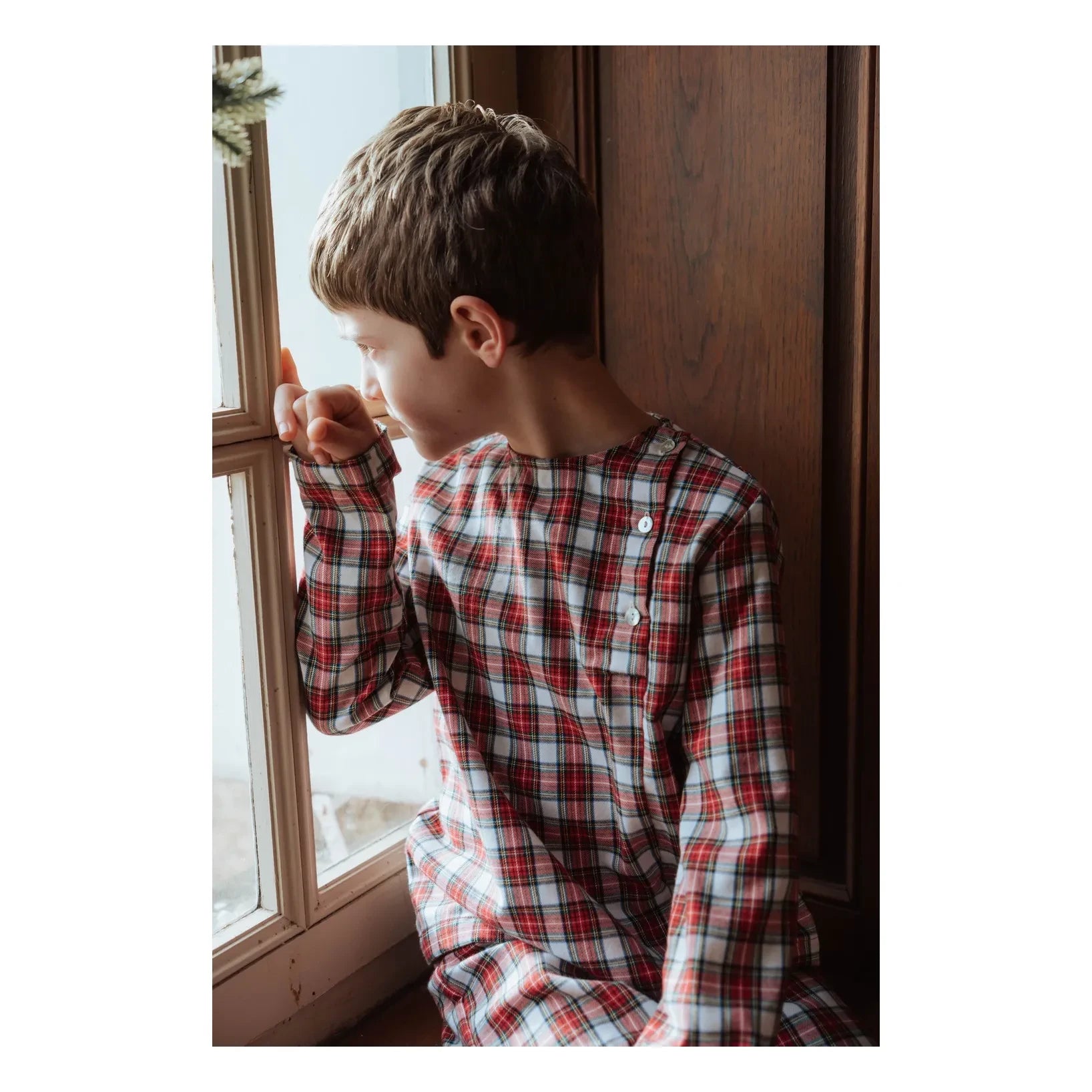 Risu Risu - Lao Plaid Organic Cotton Pajamas | Red