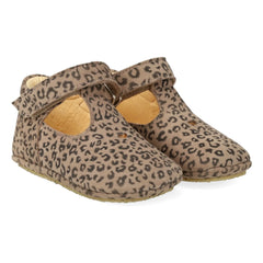 Angulus - Leopard Suede Slippers | Brown