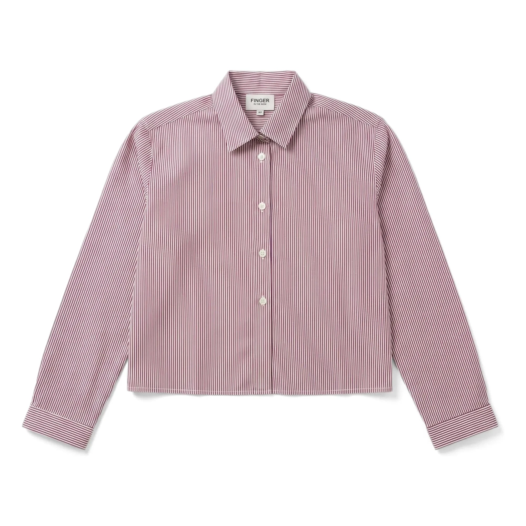 Finger in the nose - Striped Short Shirt | Brick red