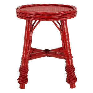House of Capricorn - Furnas Woven Straw Stool | Red