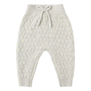 Quincy Mae - Recycled Fiber Knit Chiné Pants | Light Blue