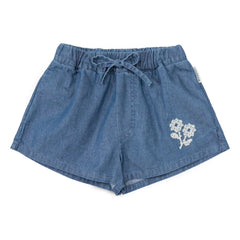 Mipounet - Kısa Denim Amélie Pamuk Çiçekler BCI | Mavi