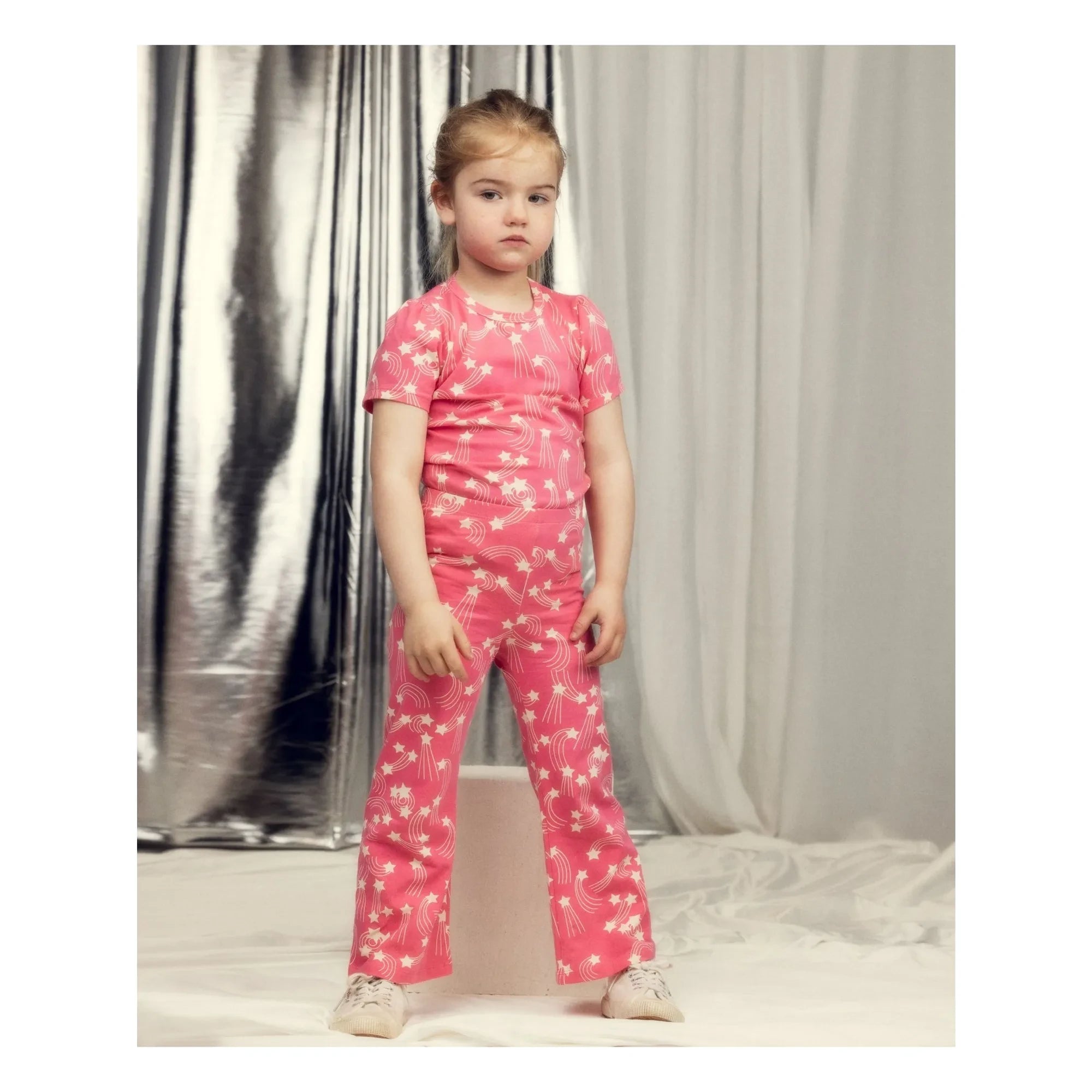 Mini Rodini - Organic Cotton Star Pattern Spanish Pants | Pink