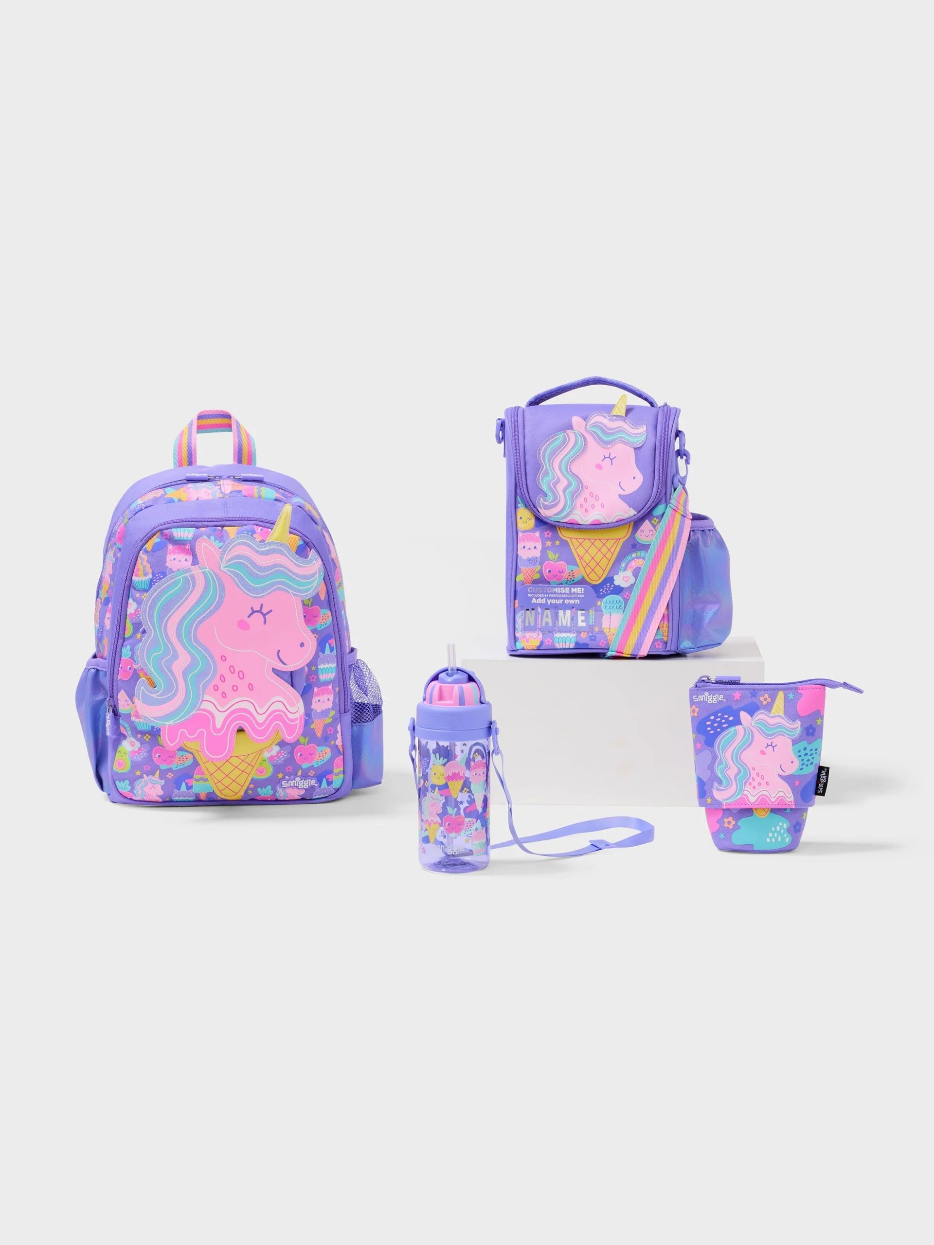 Smiggle - Happy Tales Anaokulu 4lü Çanta Seti-Dinossi