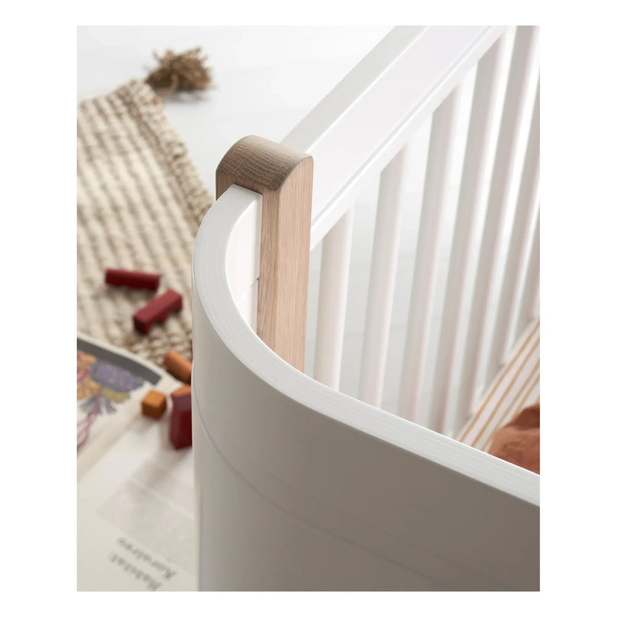 Oliver Furniture - Oak Wooden Mini+ Crib, excluding junior kit