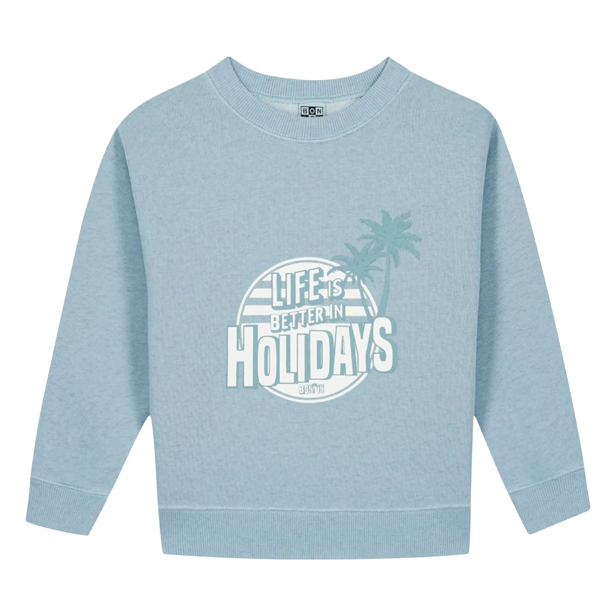 Bonton - Sweat Smile Holidays | Light Blue