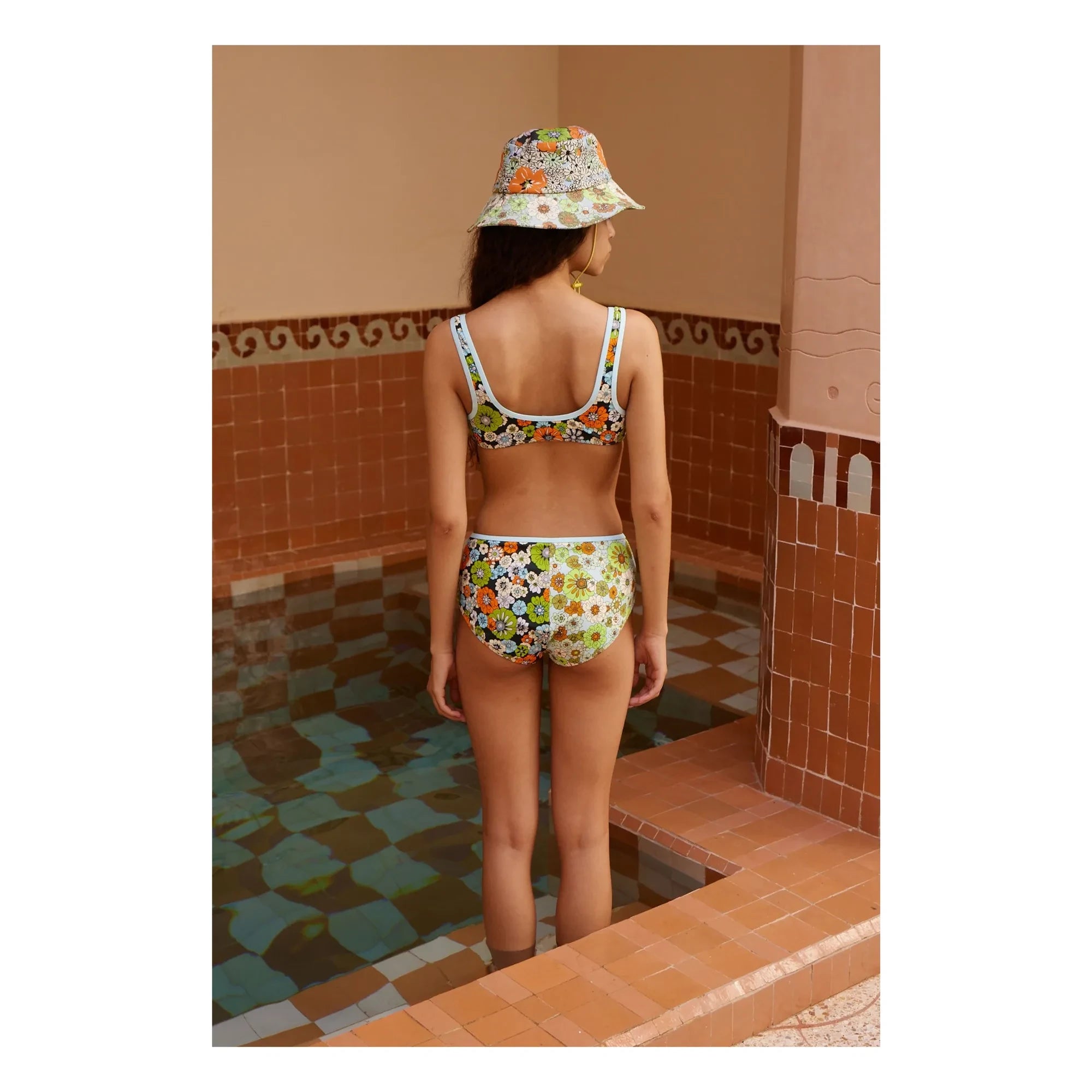 Alémais - Orange Flower Jersey Bottoms | Light Blue