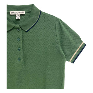 Emile et Ida - Pointelle Polo | Chrome Green