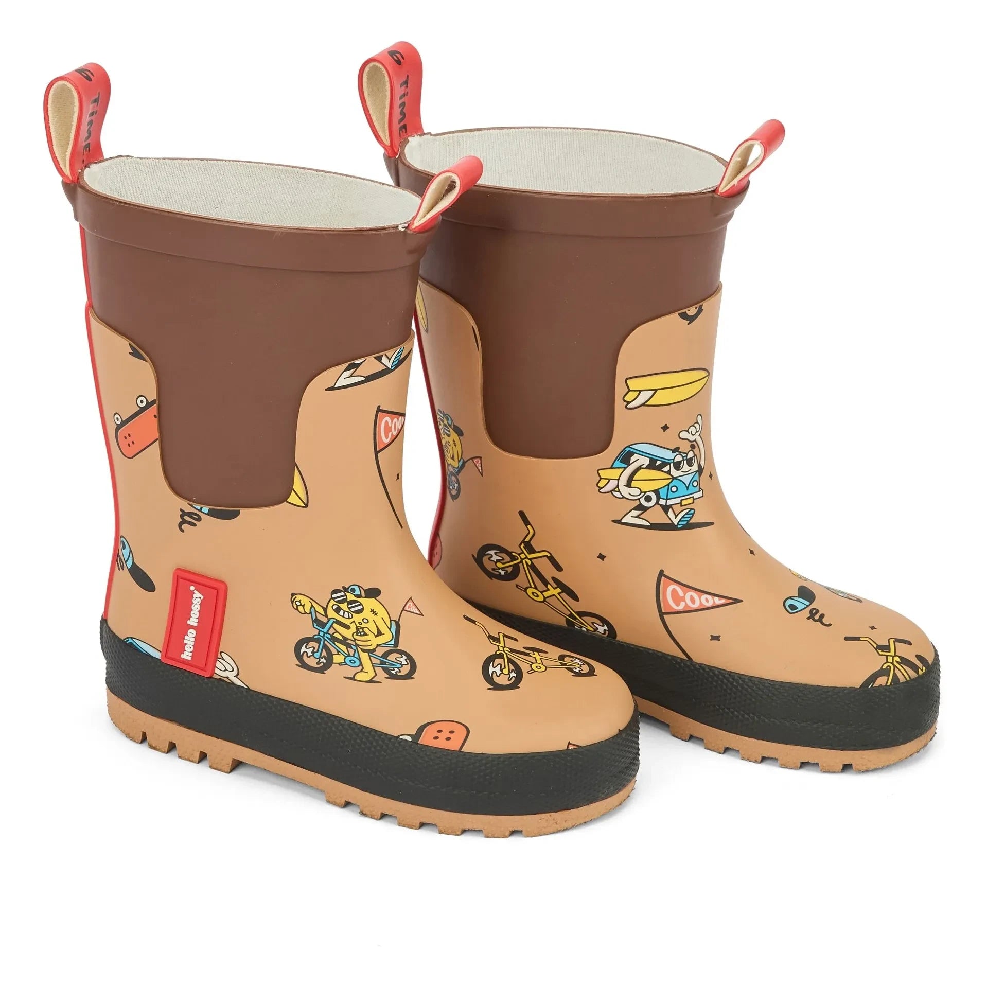 Hello Hossy - Mascots Ride Rain Boots | Brown